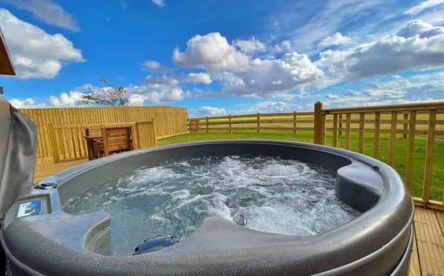 Countryside views from the Hot tub at Maple Lodge Mill Farm Leisure